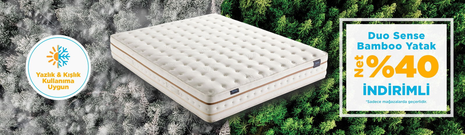 Duo Sense Bamboo Yatak %40 İndirimli