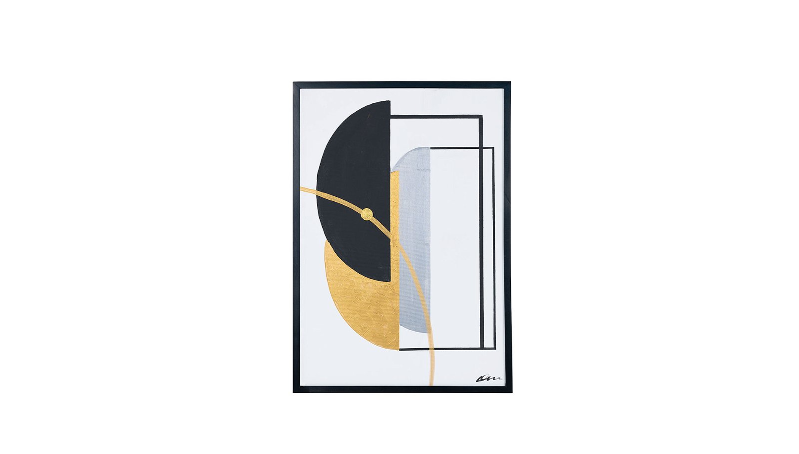 Krem - Gold - Siyah Saturn Tablo - 70x100 cm 3200392646 | Kelebek